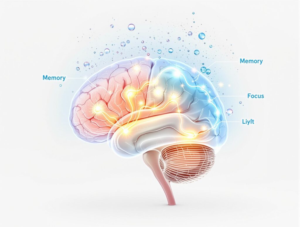 Magnesium l threonat erhöht nachweislich den magnesiumspiegel in unserem gehirn. illustration.