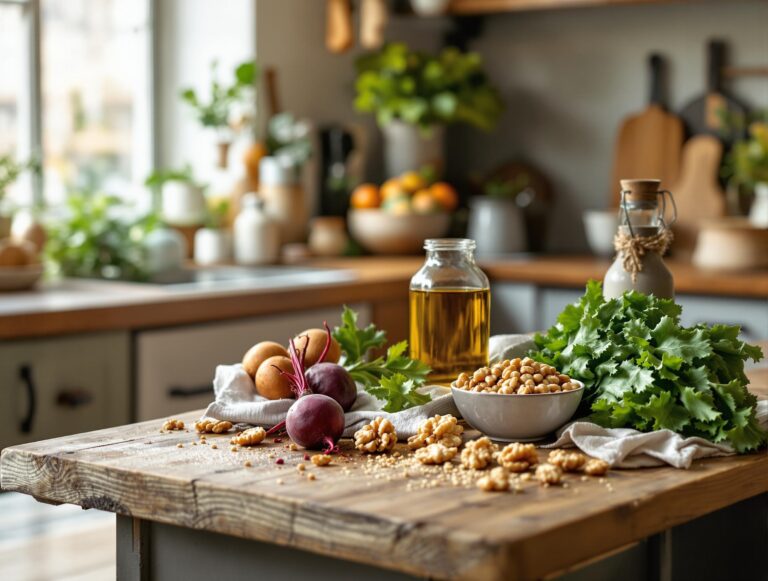 Superfoods heimische lebensmittel wie rote bete und leinöl für gesundes herz