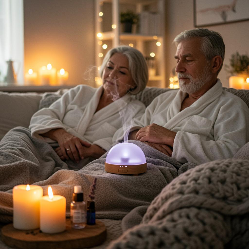 Best ager entspannen mit aromatherapie – ruhe und wohlbefinden daheim